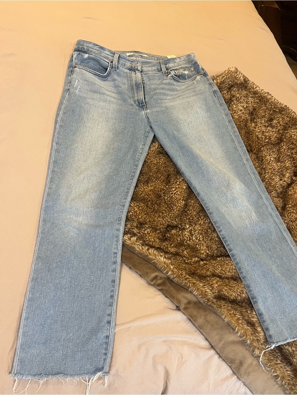 Joe's Jeans Light Blue Cropped Straight-Leg Jeans